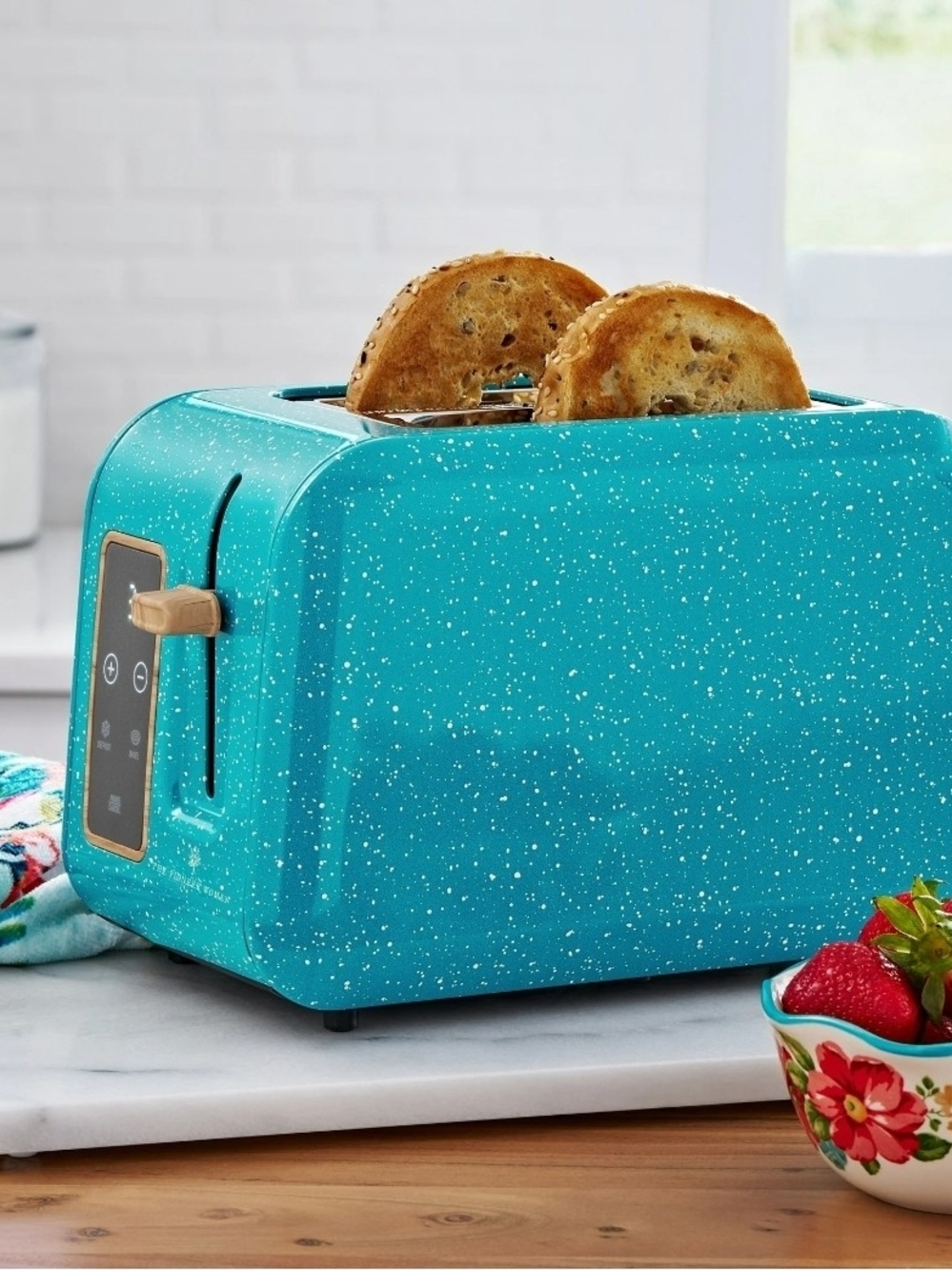 The Pioneer Woman Turquoise Speckled 2-Slice Toaster - Stylish Breakfast Toaster
